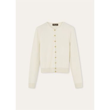 Loro Piana - Jubilee Cardigan, Woman, Coconut Cream, Size: 40