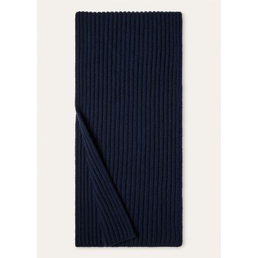 Loro Piana - English Rib Scarf Cash Gg 5, Man, Argo Blue Melange, Size: NR