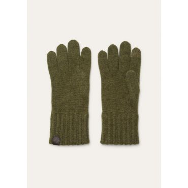 Loro Piana - English Rib Gloves Cash Gg 5, Man, Cypress Melange, Size: L