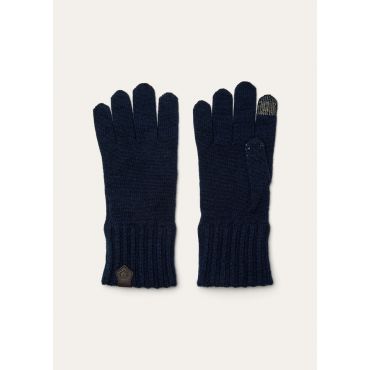 Loro Piana - English Rib Gloves Cash Gg 5, Man, Argo Blue Melange, Size: XL