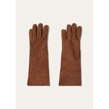 Loro Piana - Karina Gloves Suede, Woman, Cedar Chestnut, Size: M