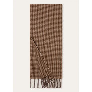 Loro Piana - Tattersall Scarf Linen Wish, Man, Brown Shades Tattersall, Size: NR