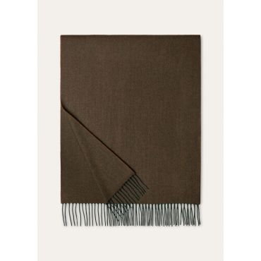 Loro Piana - Light Highlands Scarf Cash, Man, Green Camel Herringbone, Size: NR