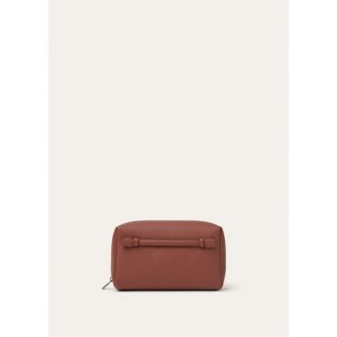 Loro Piana - Extra Travel Pouch Medium Tender Calf, Man, Kummel/Onyx, Size: NR