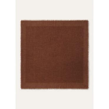 Loro Piana - Crest Jacquard Shawl 120 Cash, Woman, Havana Brown, Size: NR