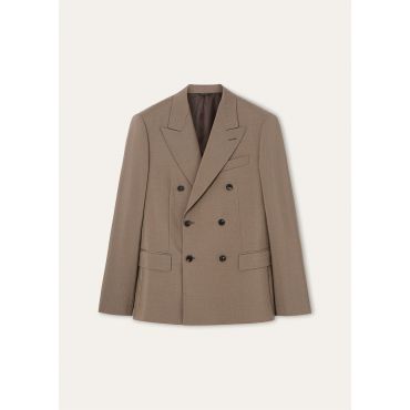 Loro Piana - International Peak Db Suit Mohair Plain Weave, Man, Cumin Powder, Size: 54