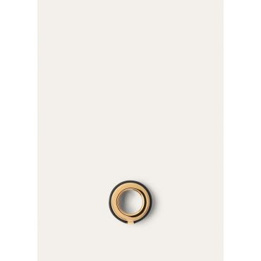 Loro Piana - Duo Scarf Ring Rounded Leather, Woman, Black/Jewel Sun Gold, Size: NR
