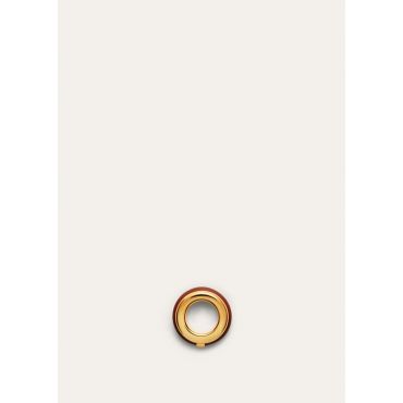 Loro Piana - Duo Scarf Ring Rounded Leather, Woman, Deep Kummel/Sun Gold, Size: NR