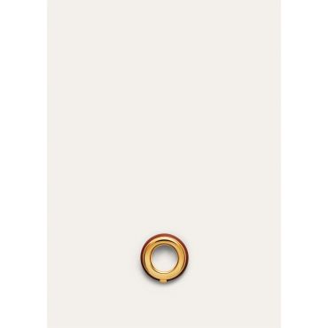 Loro Piana - Duo Scarf Ring Rounded Leather, Woman, Deep Kummel/Sun Gold, Size: NR