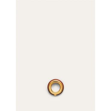 Loro Piana - Duo Scarf Ring Rounded Leather, Woman, Deep Kummel/Sun Gold, Size: NR