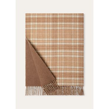 Loro Piana - Loro Clan Double Scarf Wool Cash, Woman, Noisette Cream/Green/Antique Bronze, Size: NR