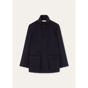 Loro Piana - Winter Voyager Caban Baby Cash Drap Storm, Man, Light Midnight Blue, Size: L
