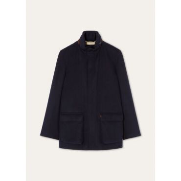 Loro Piana - Winter Voyager Caban Baby Cash Drap Storm, Man, Light Midnight Blue, Size: L