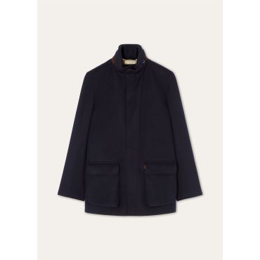Loro Piana - Winter Voyager Caban Baby Cash Drap Storm, Man, Light Midnight Blue, Size: L