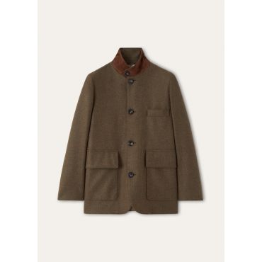 Loro Piana - Roadster Mini Jacket Wish Cash Flannel Rain, Woman, Roasted Walnut, Size: 36