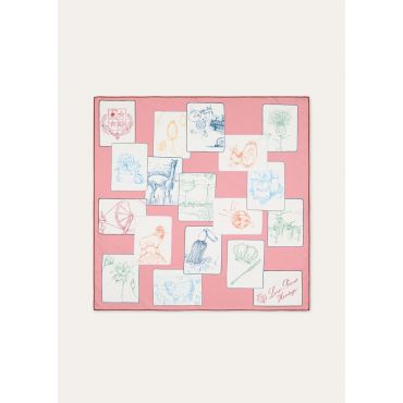 Loro Piana - Loro Piana Heritage Foulard 60 Silk Twill, Woman, Pink/White, Size: NR