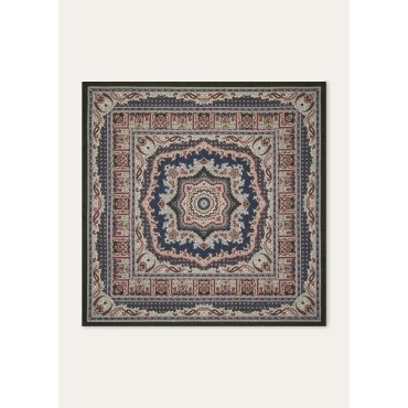 Loro Piana - Loro Piana Floral Majolica Foulard 90 Cash Melange, Woman, Navy/Ruby, Size: NR