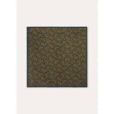 Loro Piana - Royal Paisley Foulard 60 Silk Twill Overdyed, Man, Indigo Eclipse/ Candy Corn, Size: NR