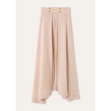 Loro Piana - Petra Skirt Summer Linen Crepe Natte', Woman, Pink Feather, Size: 38
