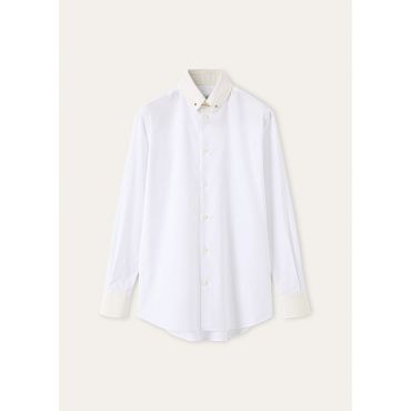 Loro Piana - Thea Penny Bar Collar Shirt Oxford Cotton, Woman, Optical White, Size: 46
