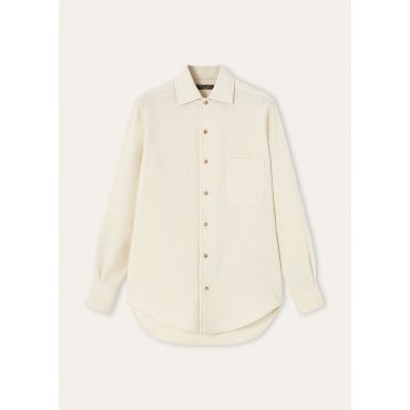 Loro Piana - Andre' Shirt Wool Bedfordcord, Woman, Nougat, Size: 40