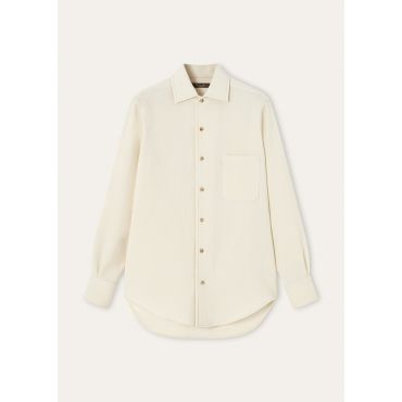 Loro Piana - Andre' Shirt Wool Bedfordcord, Woman, Nougat, Size: 40
