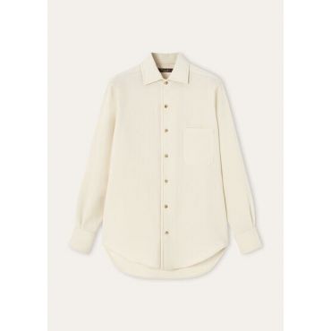 Loro Piana - Andre' Shirt Wool Bedfordcord, Woman, Nougat, Size: 40