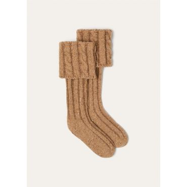 Loro Piana - Braemar Socks Cash Linen Gg 5, Woman, Apple Mustard, Size: L