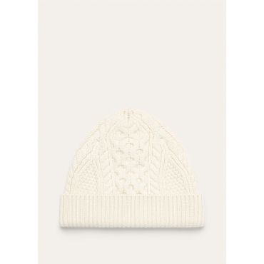 Loro Piana - Eyre Beanie Baby Cash Gg 5, Woman, White Snow, Size: S