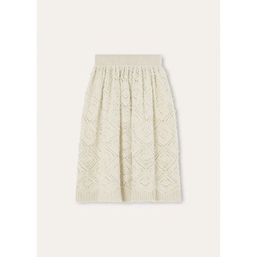 Loro Piana - La Plagne Skirt Cash Gg 5, Woman, White Snow, Size: S