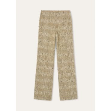 Loro Piana - Timi Trousers Sussex Tweed, Woman, Vintage Brown/Mocha Umber/White, Size: 42