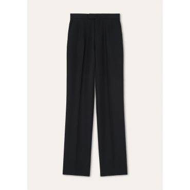 Loro Piana - Rowan Trousers Grain De Poudre Heavy, Woman, Black, Size: 38