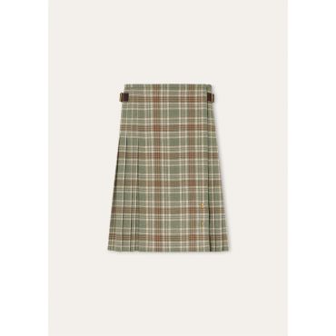Loro Piana - Milda Skirt Loro Clan Flannel, Woman, Green Cream Orange, Size: 36