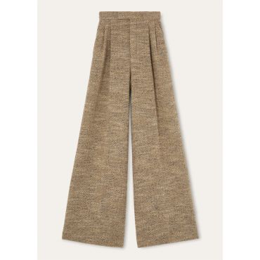 Loro Piana - Horst Trousers Tweed Lurex, Woman, Cream White/Mild Brown/Shine Gold, Size: 38