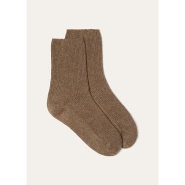 Loro Piana - Cashmere Socks Baby Cash Gg 12, Woman, Cedar Bark Melange, Size: L