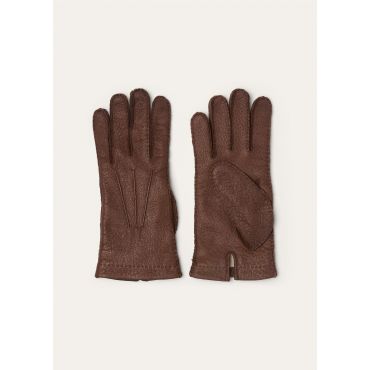 Loro Piana - Elian Gloves Pecari, Man, Pecan Brown, Size: XXL