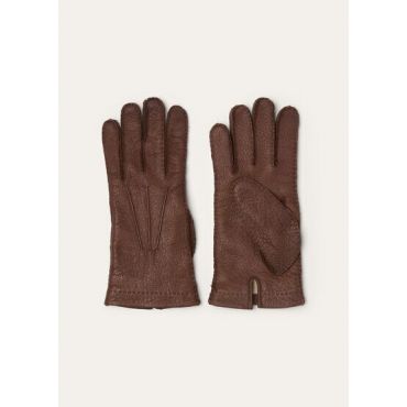 Loro Piana - Elian Gloves Pecari, Man, Pecan Brown, Size: XXL