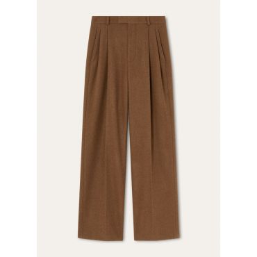 Loro Piana - Hubert Trousers Heavy Felted Wish Cash, Man, Beaver Melange, Size: 56