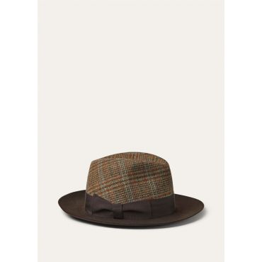 Loro Piana - Sergio Hat My Felt Baby Cash & Elgin Check, Woman, Clove Brown/Rust Burgundy, Size: S