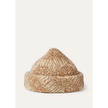Loro Piana - Daiana Beanie Norfolk Tweed, Woman, Pecan/Charcoal Gray/Bone, Size: L