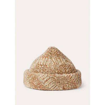 Loro Piana - Daiana Beanie Norfolk Tweed, Woman, Pecan/Charcoal Gray/Bone, Size: L