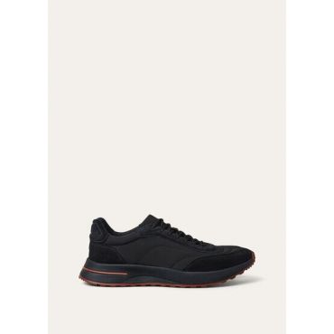 Loro Piana - Week_end Walk Evo Allblack Wind Suede, Man, Black, Size: 44,5