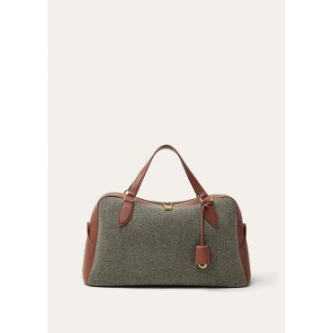 Loro Piana - Needle Medium Wish Cash Twd Gllch Charm/rndd Lthr, Woman, Countryside Sage/Burnt Tan/Sun Gold, Size: NR