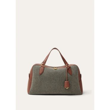 Loro Piana - Needle Medium Wish Cash Twd Gllch Charm/rndd Lthr, Woman, Countryside Sage/Burnt Tan/Sun Gold, Size: NR