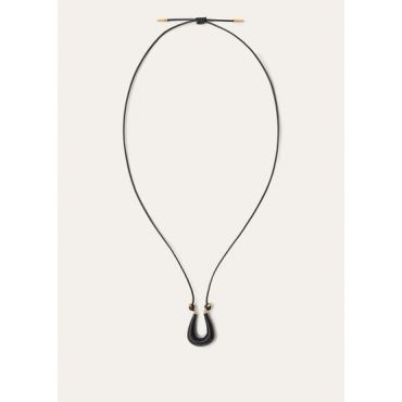 Loro Piana - Braided Duo Necklace Leather, Woman, Black/Jewel Sun Gold, Size: NR