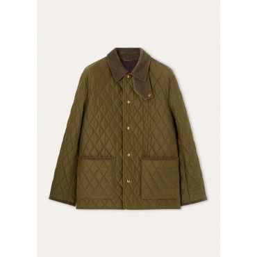 Loro Piana - Randy Quilted Blouson Silk Tech Storm, Man, Military Summer, Size: 56