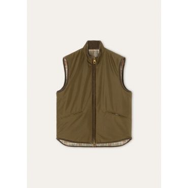 Loro Piana - Randy Quilted Vest Rev. Silk Tech Storm, Man, Military Summer, Size: 56
