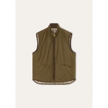Loro Piana - Randy Quilted Vest Rev. Silk Tech Storm, Man, Military Summer, Size: 56