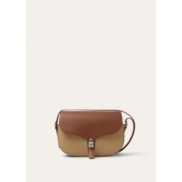 Loro Piana - Linn Bag Equestrian Pckts Canvas/rounded Leather, Woman, Sahara/Mole/Antique Silver, Size: NR