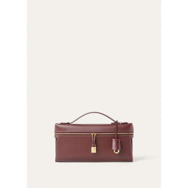 Loro Piana - Extra Clutch L29 Saddle Leather, Woman, Oxblood/Sun Gold, Size: NR